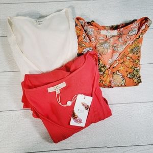 Chelsea & Violet + Tacera Romantic Western/Boho Blouses Bundle NWT